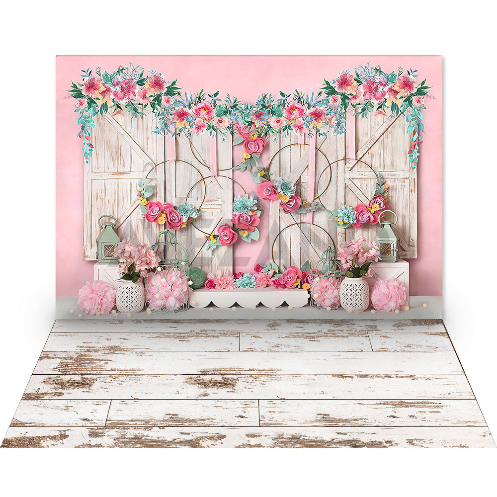 Avezano Spring Flower Door Panel 2 pcs Christmas Set Backdrop-AVEZANO